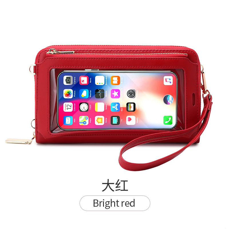 This year's touch-screen mobile phone bag is a multi-functional, multi-functional, single-shoulder transparent mini wallet and mobile phone bag that can be crossed at an Angle