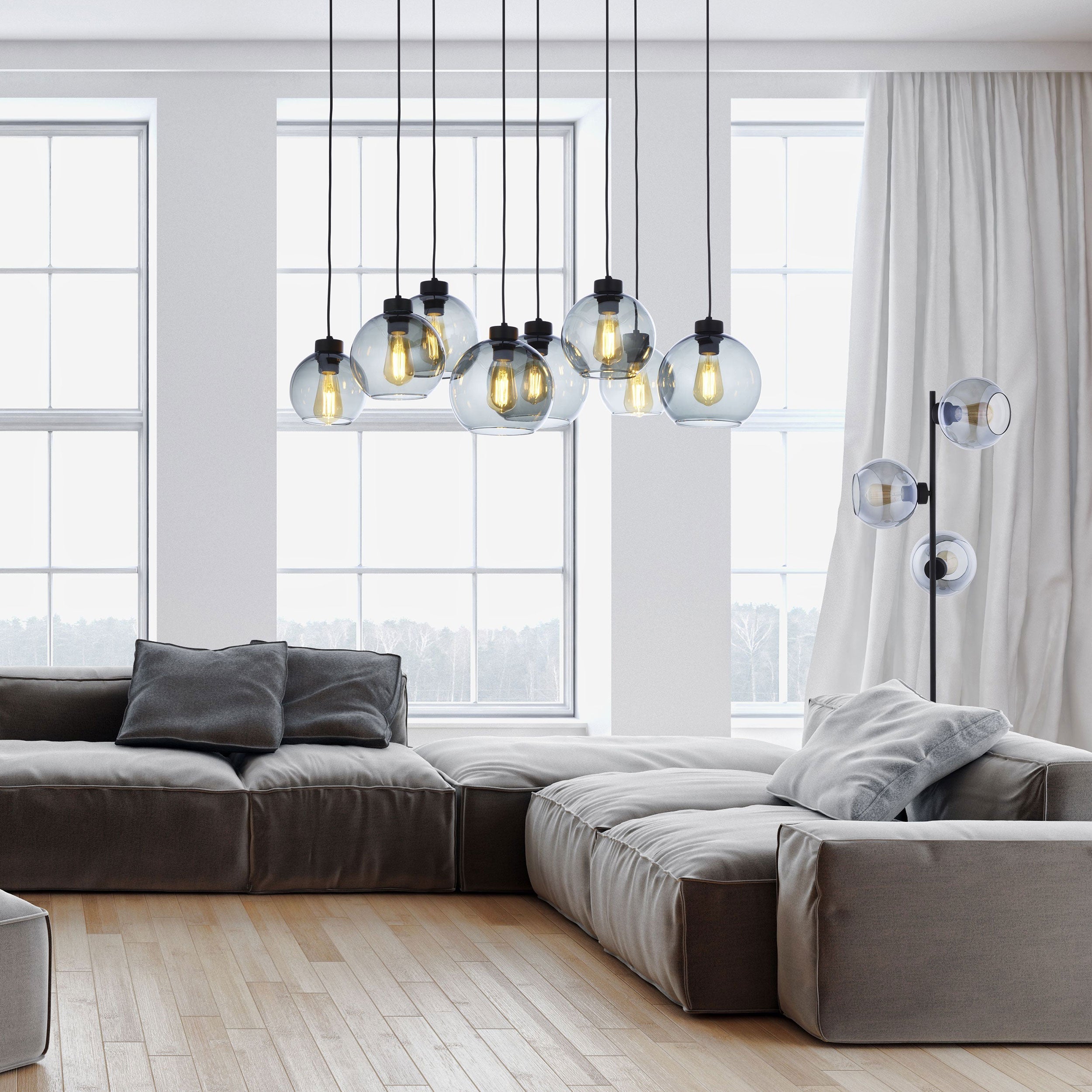 CUBUS Graphite Glass Scandinavian  Pendant Light 8