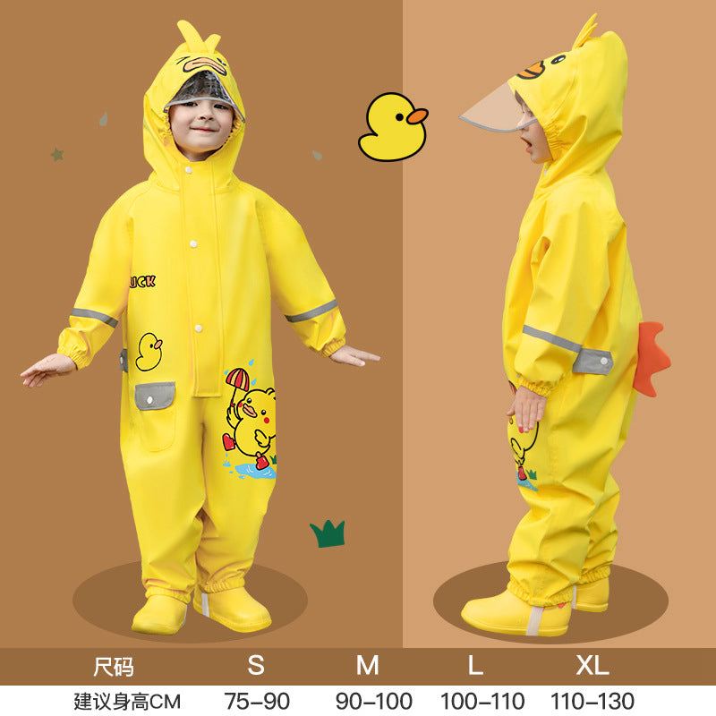 Children's one-piece raincoats, full-body rainproof jackets for boys and girls, girls' rainproof clothing, rain pants and rain suits