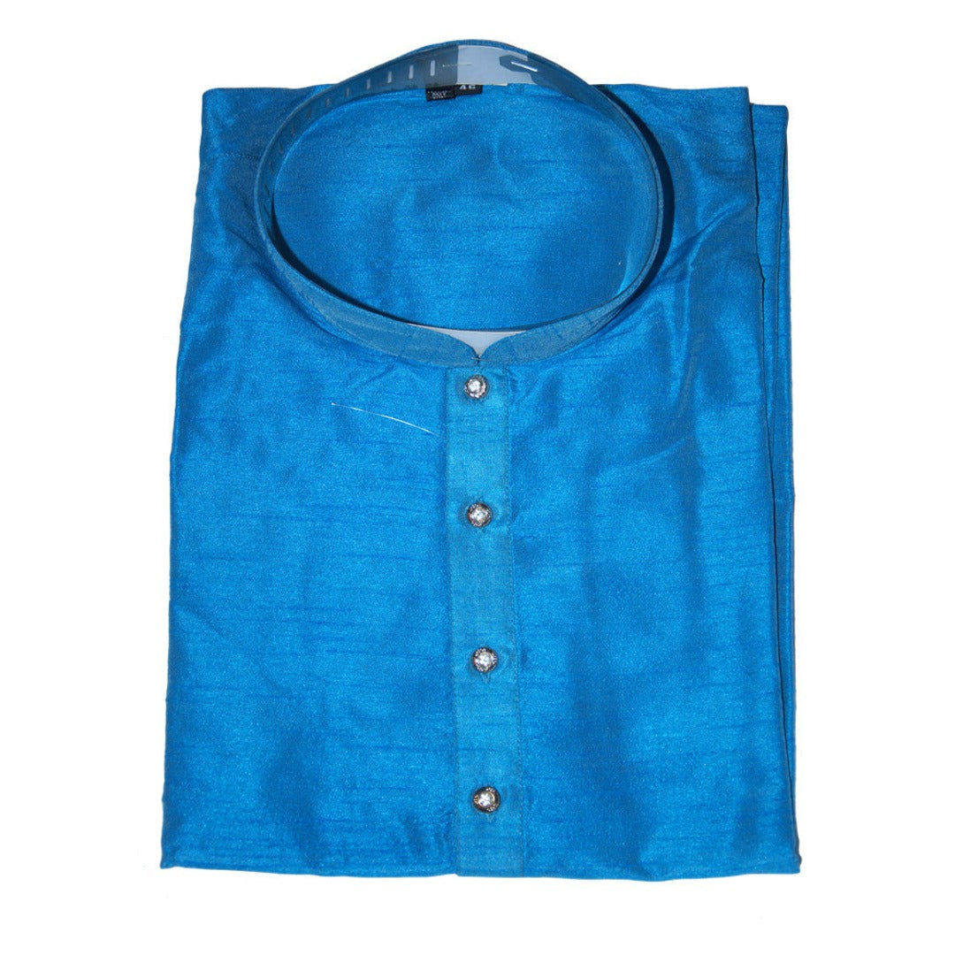 Blue Kurta With a Round Neck