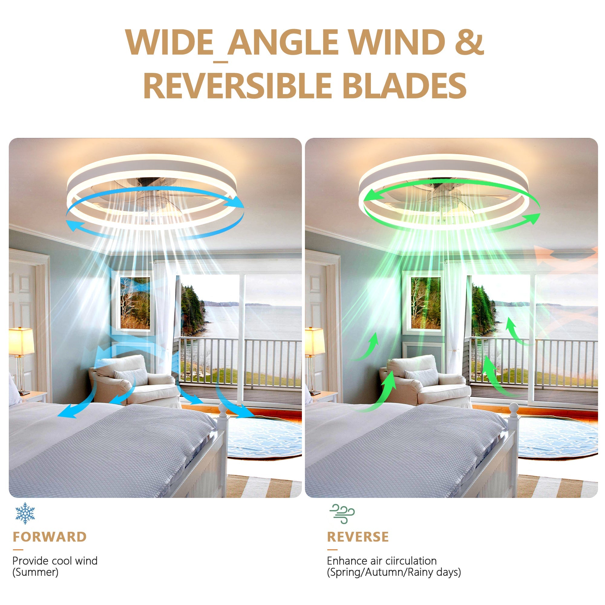 Ceiling Fan With Lights Dimmable LED