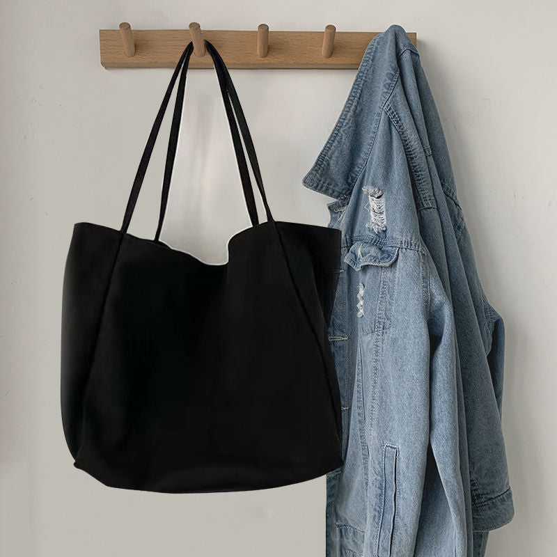 Lazy style large-capacity hand-held single-shoulder bag, eco-friendly shopping bag, -style student artistic canvas schoolbag