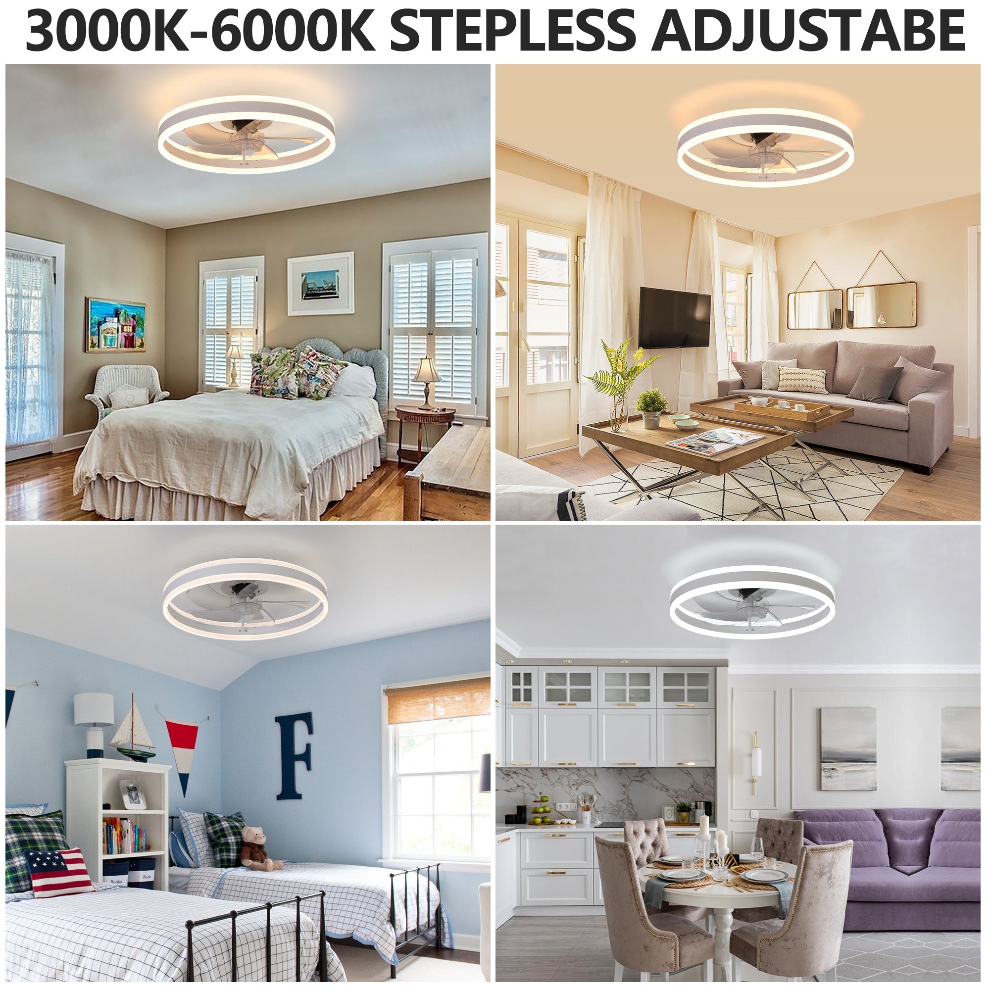 Ceiling Fan With Lights Dimmable LED