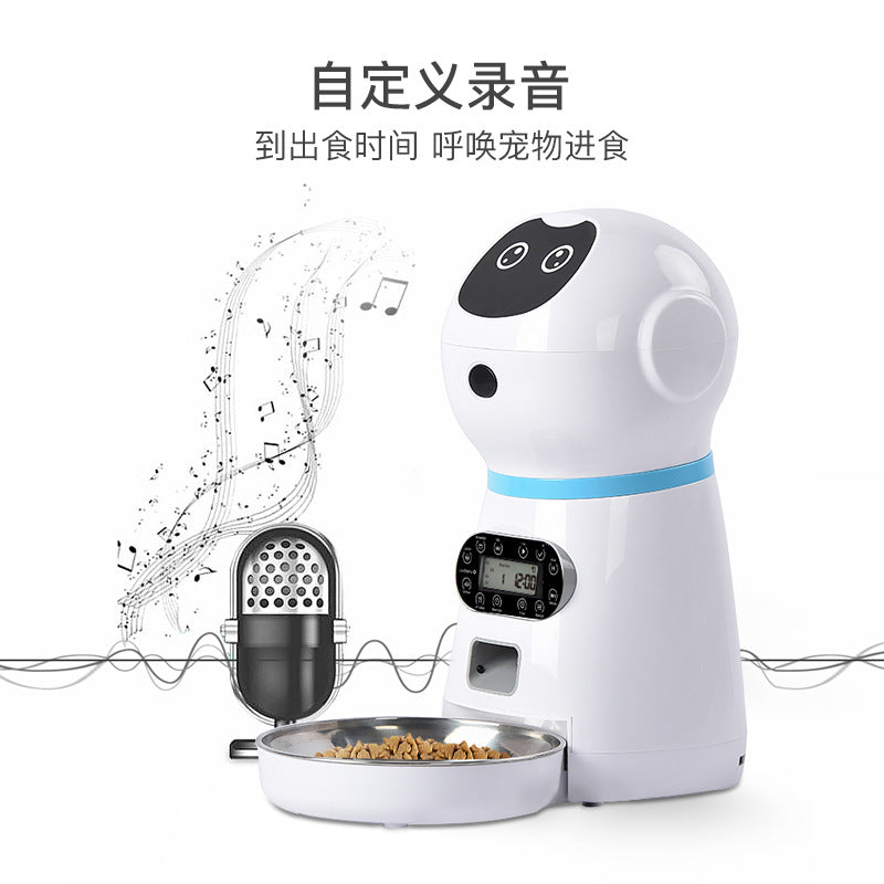 Stainless steel food plate robot pet automatic feeder cat and dog timing quantitative intelligent feeding factory wholesale