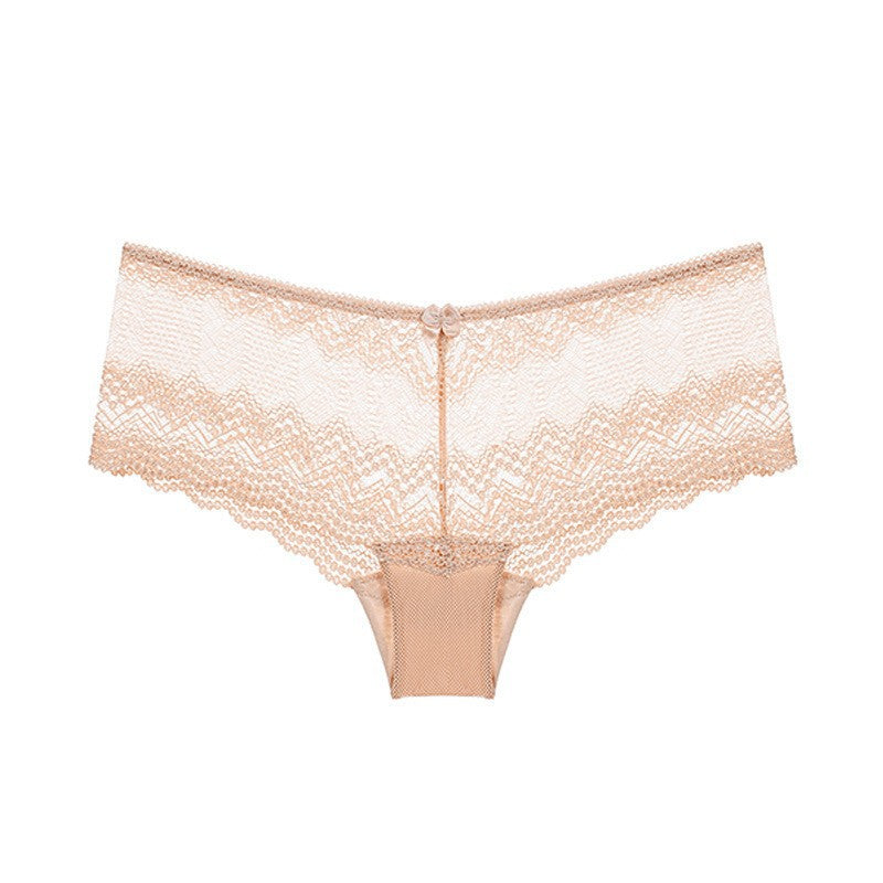 underpants for women, ultra-thin transparent bow lace underpants, pure cotton bottom crotch lifting buttocks, low-waisted triangle pants