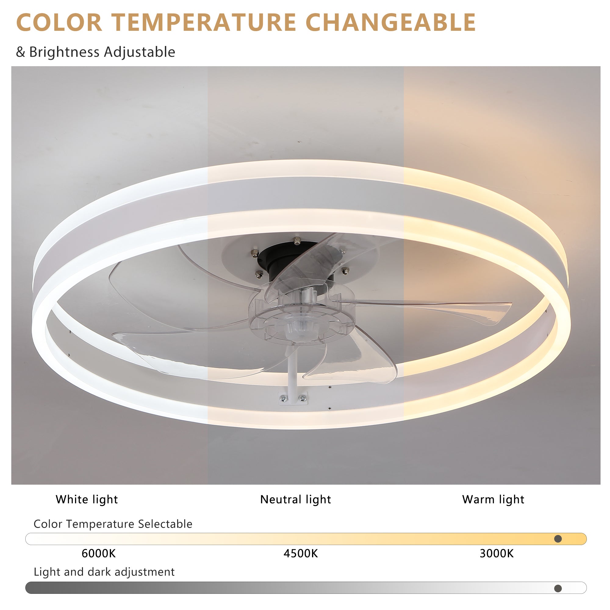Ceiling Fan With Lights Dimmable LED