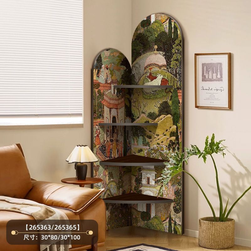 Ancient corner cabinet corner cabinet living room sofa storage cabinet Corner shelf retro senior sense all narrow cabinet