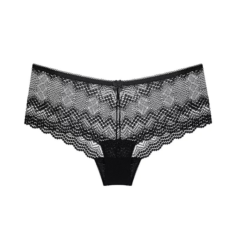 underpants for women, ultra-thin transparent bow lace underpants, pure cotton bottom crotch lifting buttocks, low-waisted triangle pants