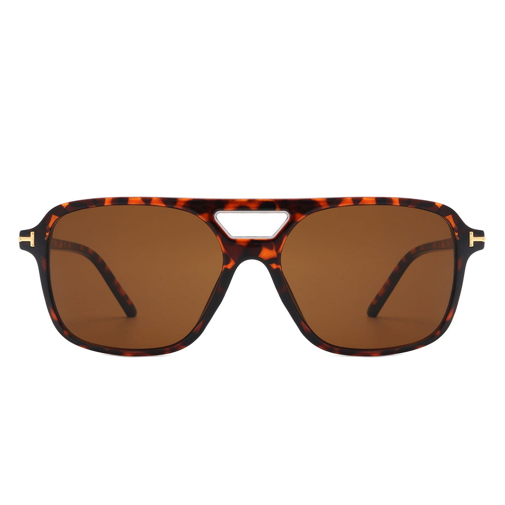 Skyhavoc - Retro Square Brow-Bar Aviator Sunglasses