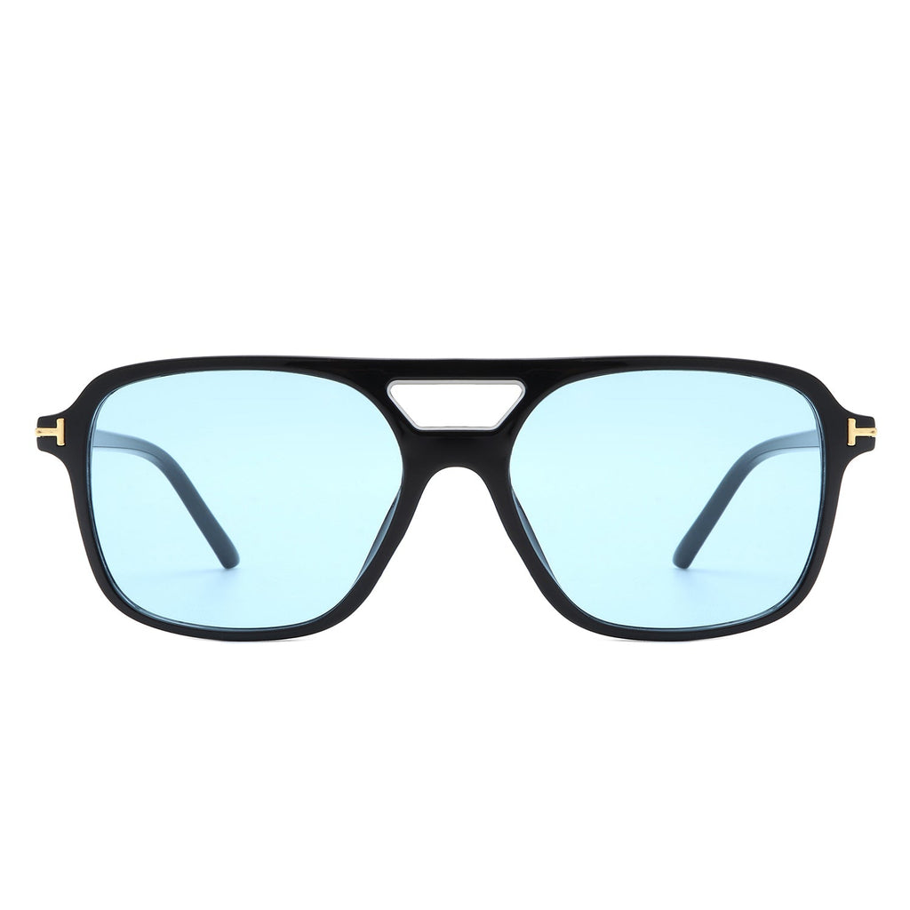 Skyhavoc - Retro Square Brow-Bar Aviator Sunglasses