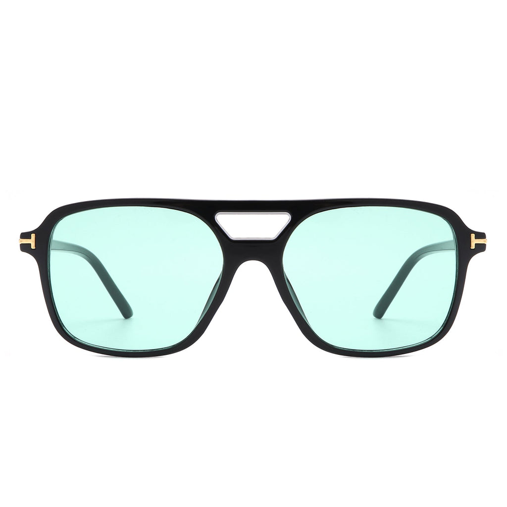 Skyhavoc - Retro Square Brow-Bar Aviator Sunglasses