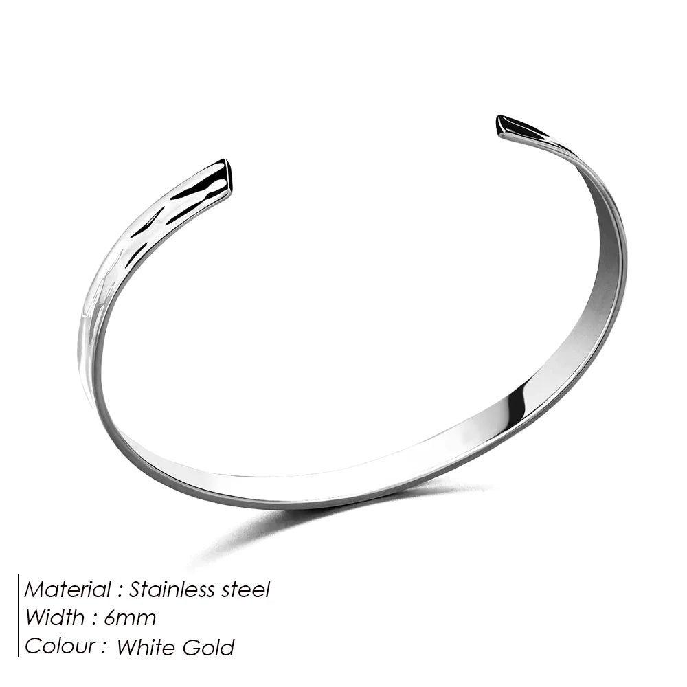 eManco 6MM Wide Bangle Men Punk Bracelet