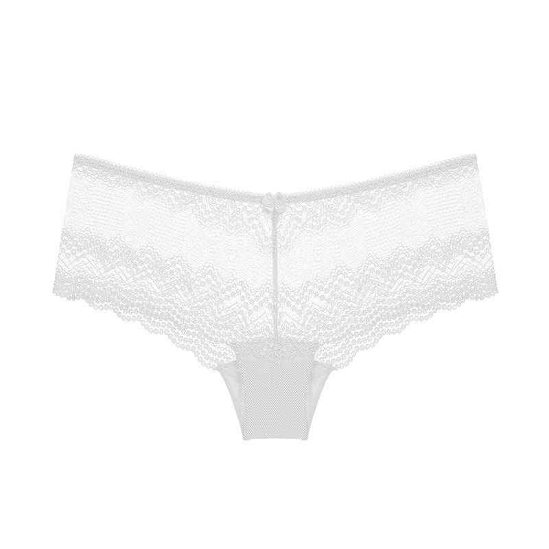 underpants for women, ultra-thin transparent bow lace underpants, pure cotton bottom crotch lifting buttocks, low-waisted triangle pants