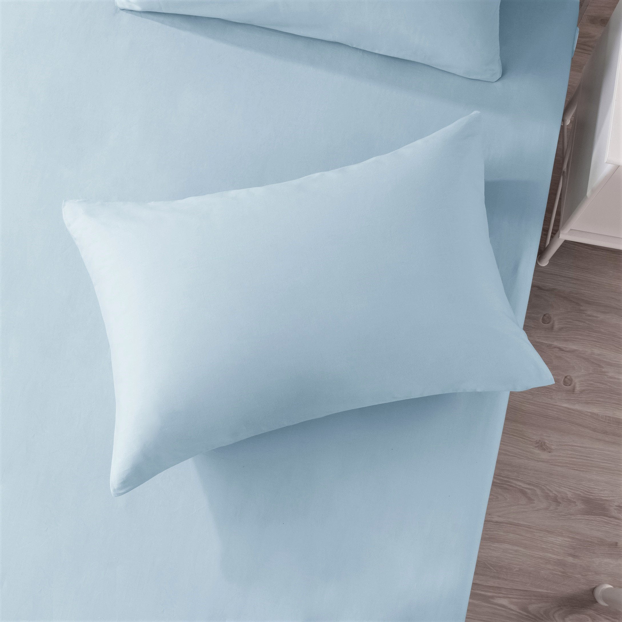 DaDa Bedding Soothing SeaFoam Sky Blue Cotton Fitted Bed Sheet W/Pillow Cases